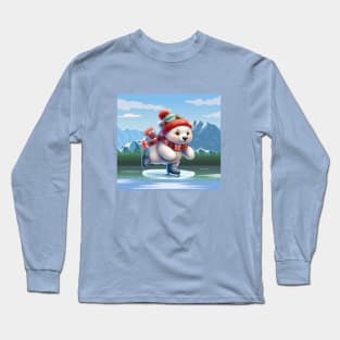 Skating Polar Bear Cub Long Sleeve T-Shirt